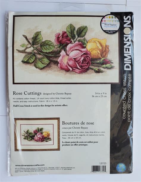 New Nip 2004 Dimensions Rose Cuttings Cross Stitch Kit 13720 Etsy