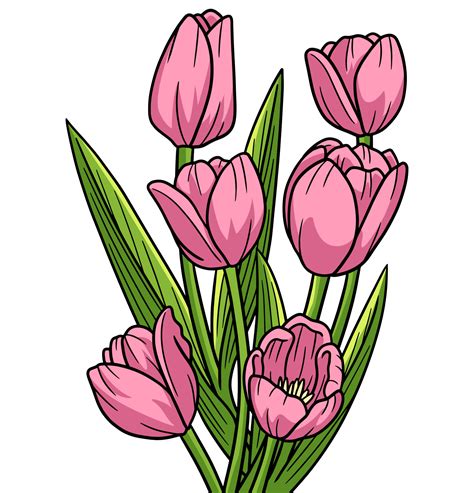 tulipán flor dibujos animados color clipart ilustración 8823181 Vector