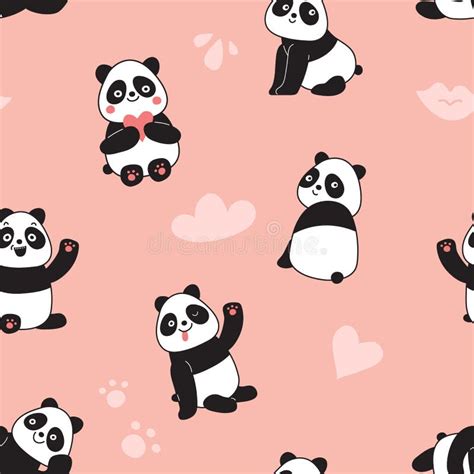 Panda Impecable Con Un Personaje Panda Enojado Y Feliz Ilustración del