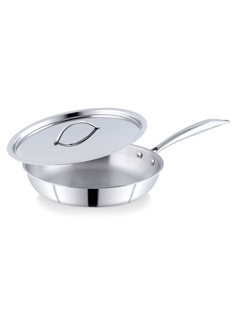 Premium Triply Stainless Steel Fry Pan With Lid – Classic Steels