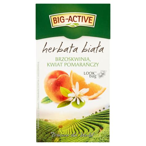 Big Active Herbata biała brzoskwinia kwiat pomarańczy 30 g 20 x 1 5 g