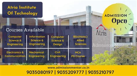 Atria Institute Of Technology Bangalore Admissions Open Courses