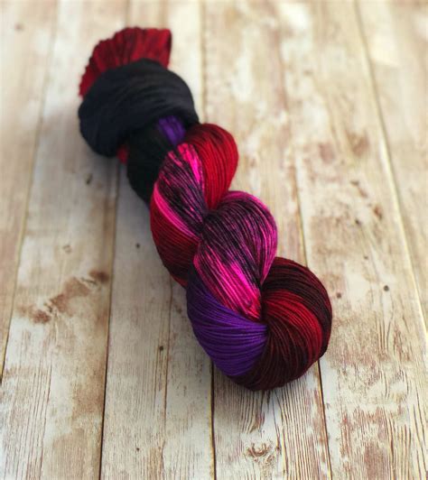 yarn sw merino red and black yarn tainted love worsted | Etsy