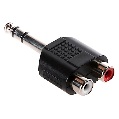 Adaptateur JACK 6 35 stéréo mâle double CINCH RCA femelle LA BS