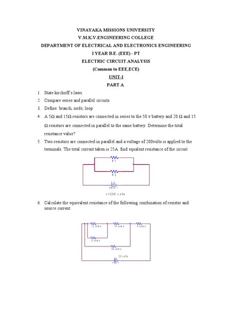 Electric Circuit Analysis | PDF | Series And Parallel Circuits | Electrical Network