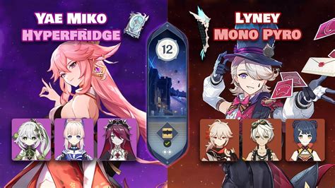 C0 Yae Miko Hyperfridge C0 Lyney Mono Pyro Floor 12 Spiral Abyss 3