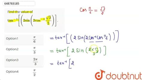 Find The Value Of Tan 1 2sin2cos 1 Sqrt32 Class 12 Sample Paper 1 Maths Os