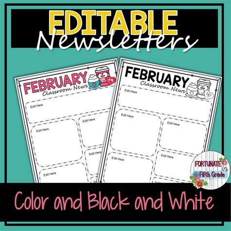 Editable Monthly Newsletter February Made By Teachers