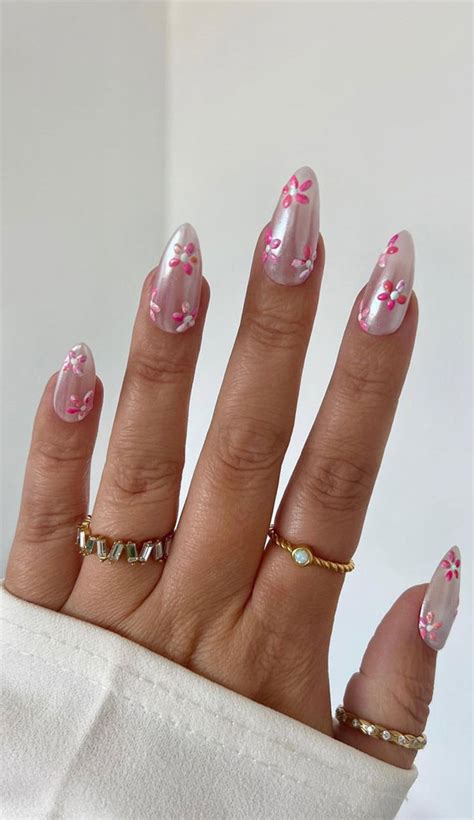 Glazed Donut Nails To Try Yourself Almond Pink Glazed Donut Nails