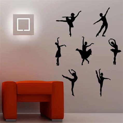 Dance Ballet Set Of Seven Dancer Silhouettes Wall Art Vinyl Decal