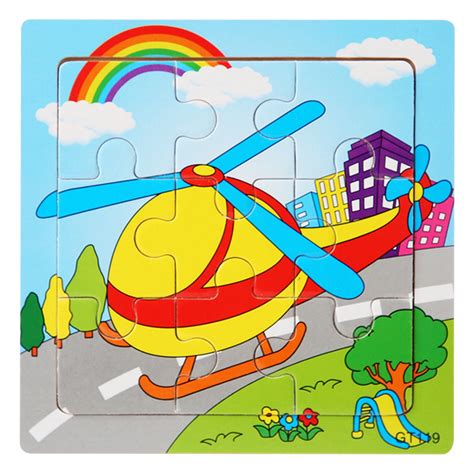 Fridja Puzzles Toys for Kids for Age 2-5, 9 Pieces Wooden Vehicle Kids Educational Puzzles for ...