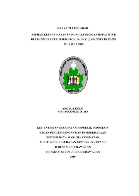 PDF KARYA TULIS ILMIAH ASUHAN KEPERAWATAN PADA Ny A S Karya