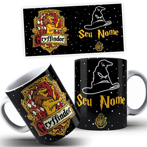 Caneca Personalizada Harry Potter Escudos Casas Grifin Ria Sonserina