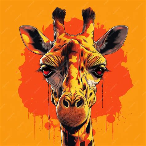 Premium AI Image | There is a giraffe with a very long neck and a very