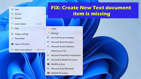 Create New Text Document Item Is Missing From Context Menu In Windows