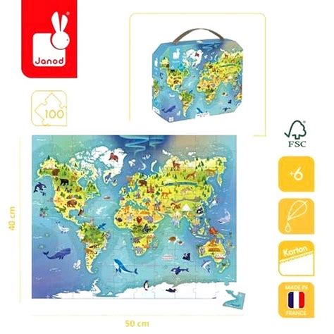 Valisette Puzzle Carte Monde Pieces Jouets Fr