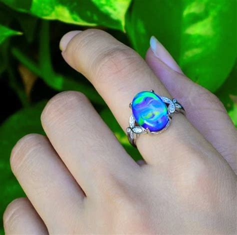 Mood Ring Adjustable Colorful Statement Fun Rings Color Etsy