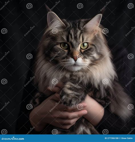 Kurilian Bobtail Cat On White Background. Generative AI Stock Photo