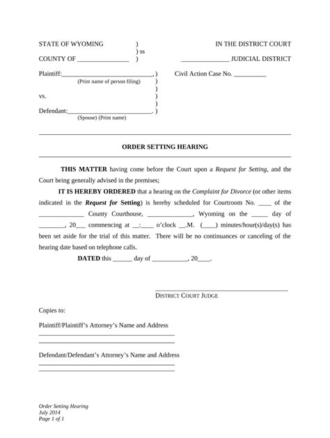 Order Setting Hearing Complete With Ease Airslate Signnow