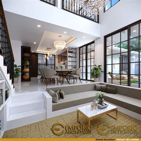 Desain Ruang Keluarga Interior Rumah Classic Lantai Ibu Joanne Di