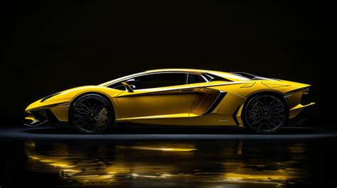 Sleek Side View of a Lamborghini Aventador in Studio Isolation