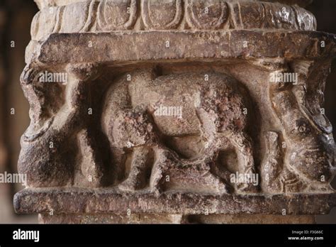 Pillar Detail Of Quwwat Ul Islam Mosque In Qutb Minar Complex Built In