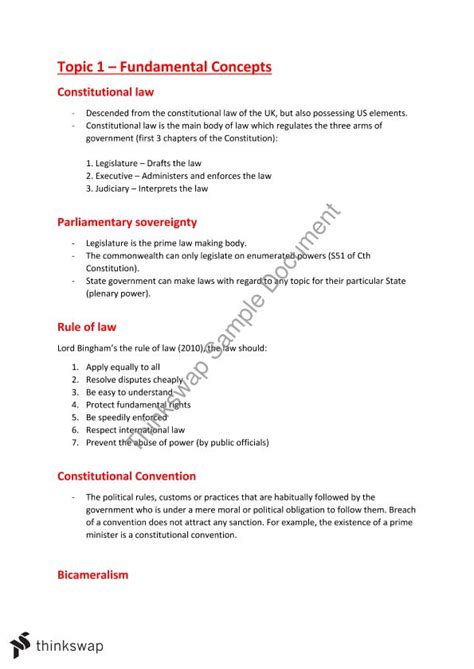 Constitutional Law 2111 Exam Structure Complete Exam Notes