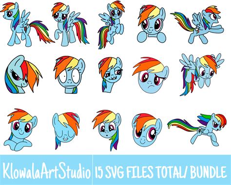 15 Colored Layered Rainbow Dash Mlp Svg Filesbundle For Cricut Svg