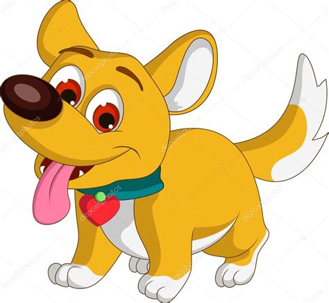 Lindo Perro De Dibujos Animados Sonriendo Vector De Stock Por