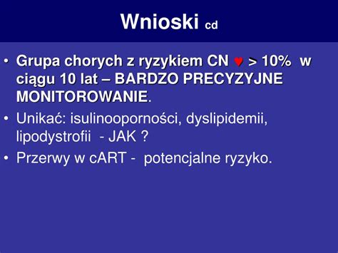 Ppt Ocena Ryzyka Sercowo Naczyniowego U Os B Yj Cych Z Hiv Aids