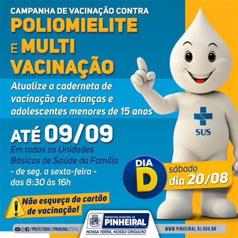 PINHEIRAL INICIA CAMPANHA DE VACINAÇÃO CONTRA POLIOMIELITE E