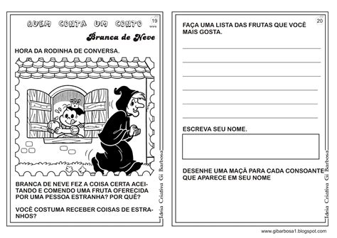 Caderno De Atividades Branca De Neve Projeto Contos De Fada Ideia