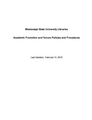 Fillable Online Msu Libraries Academic Promotion And Tenure Policies