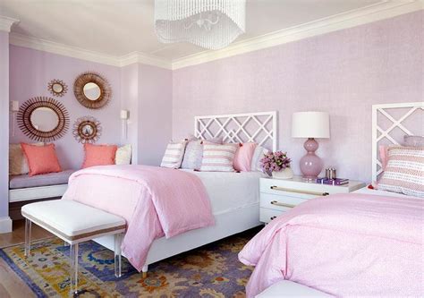 Girls Bedroom Ideas Pink And Purple Room For Twin Girls One Wall Is