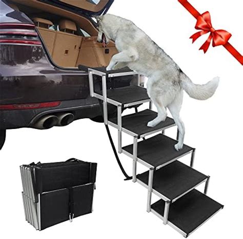 VERTUPET Hundetreppe Hunderampe Auto Klappbar SUV 5 Stufen