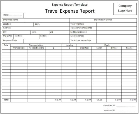 6 Expense Report Templates Word Excel Free Formats Excel Word