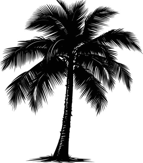 Ai Generated Silhouette Coconut Tree Black Color Only 38020730 Vector