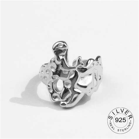 Bagues en argent sterling 925 véritable pour femmes rondes simples