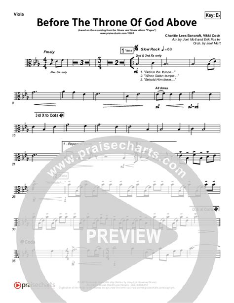 Before The Throne Of God Above Viola Sheet Music Pdf Shane And Shane Praisecharts