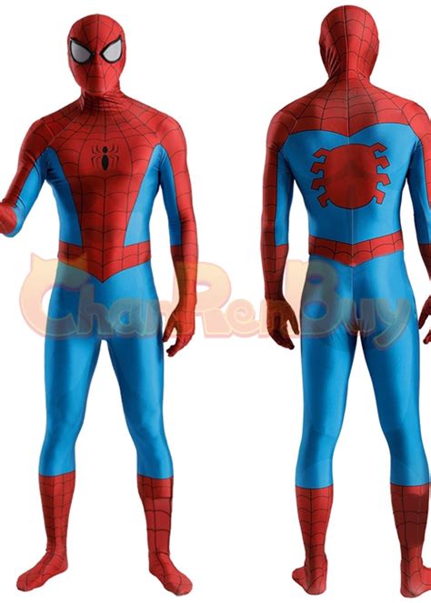 Spider-Man TAS 1994 Costume Cosplay Peter Parker Bodysuit for Adult Ki