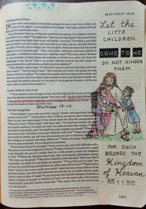 Matthew 19:14 - by Paula-Kay Bourland | Bible art journaling, Bible ...