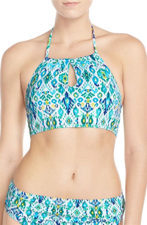 Tommy Bahama Ikat Print High Neck Bikini Top Nordstrom