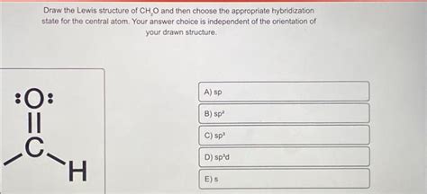 Solved Draw the Lewis structure of CHzO and then choose the | Chegg.com