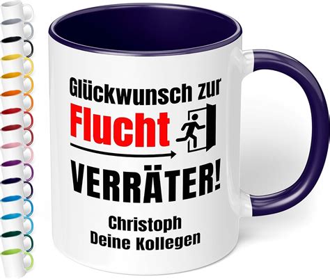 Abschiedsgeschenk F R Kollegen Tasse Personalisiert Gl Ckwunsch Zur