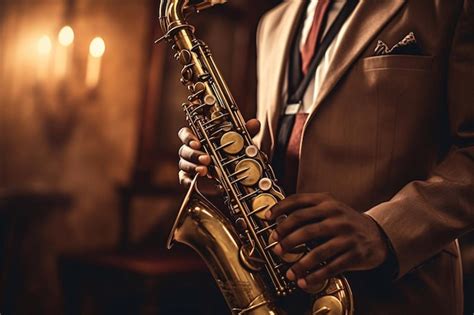 Premium AI Image | Saxophone player Saxophonist playing jazz music instrument Jazz musician ...