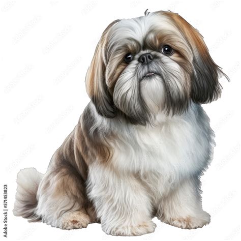 Animal Shih Tzu Dog Design Elements Isolated Transparent Background