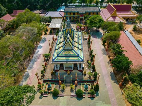 Premium Photo | Travel and landscape concept top view of ancient khmer pagoda architecture the ...