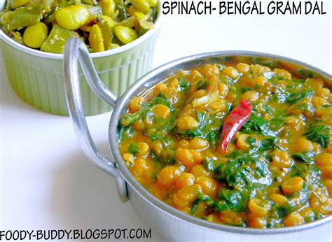 Foody Buddy Channa Palak Spinach Bengal Gram Dal Dal Recipe