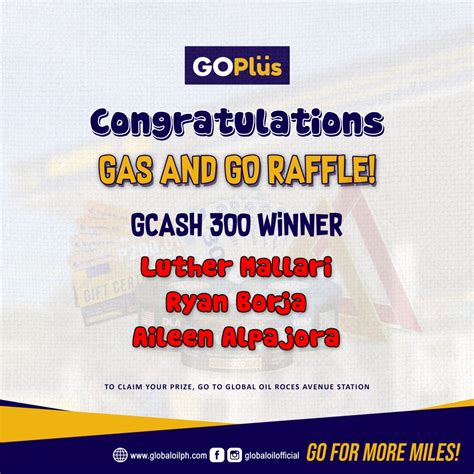 Congratulations To All Winners Of Our Gas And Go Raffle Batch