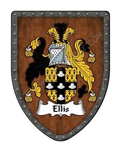 Ellis Coat of Arms Custom Family Crest , Hanging Wall Shield SH503P-DG ...